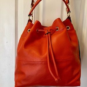 NWT A.Bellucci, Rich Mandarin Orange Colored Bag. 100% Full grain LEATHER! NEW